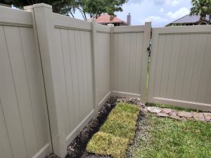 PVC Fence - Vinyl Fence - PVC Privacy Fence - Tan PVC Fence - Residential Fence Installation