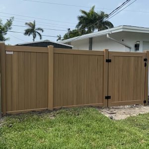 Wood Grain Cypress PVC Privacy Fence in Lighthouse Point
