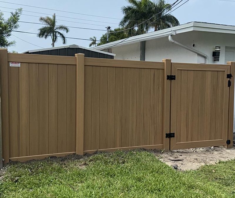 Wood Grain Cypress PVC Privacy Fence in Lighthouse Point