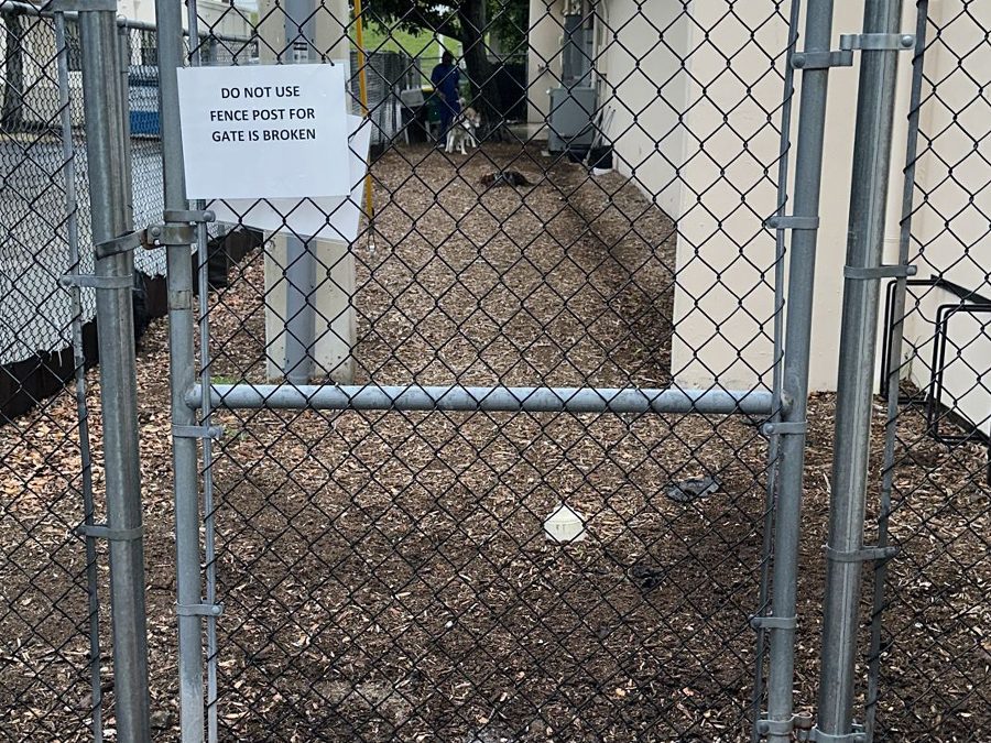 Small Fence Repair on Galvanized Chainlink Fence at Commercial Property in Hollywood, FL
