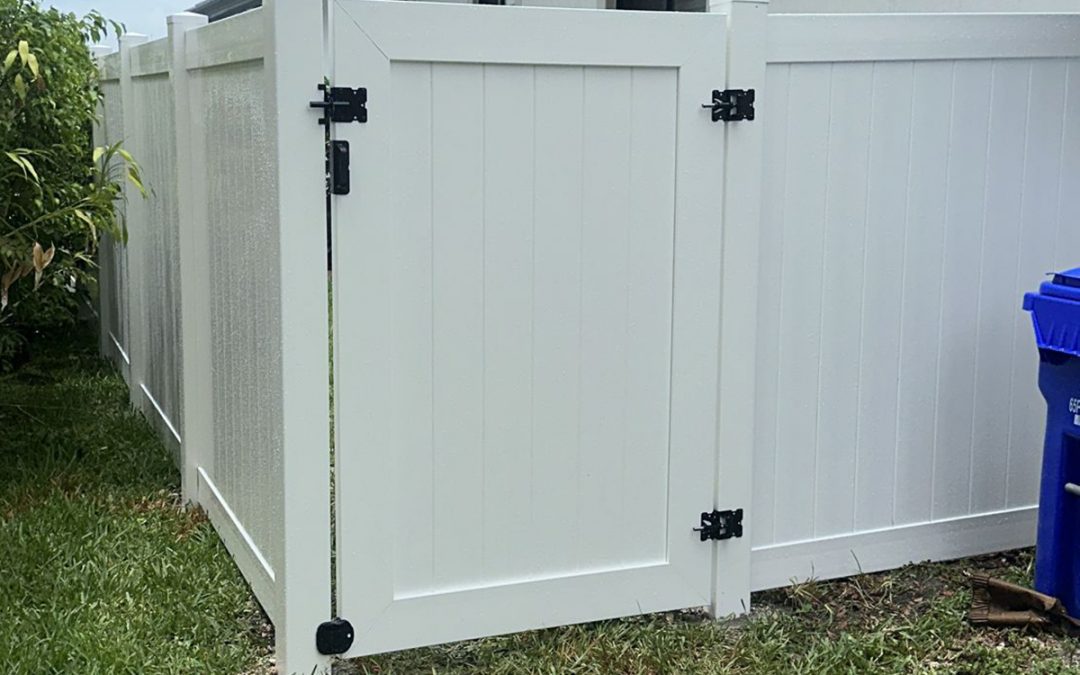 PVC Privacy Fence with Walk Gates in Pembroke Pines