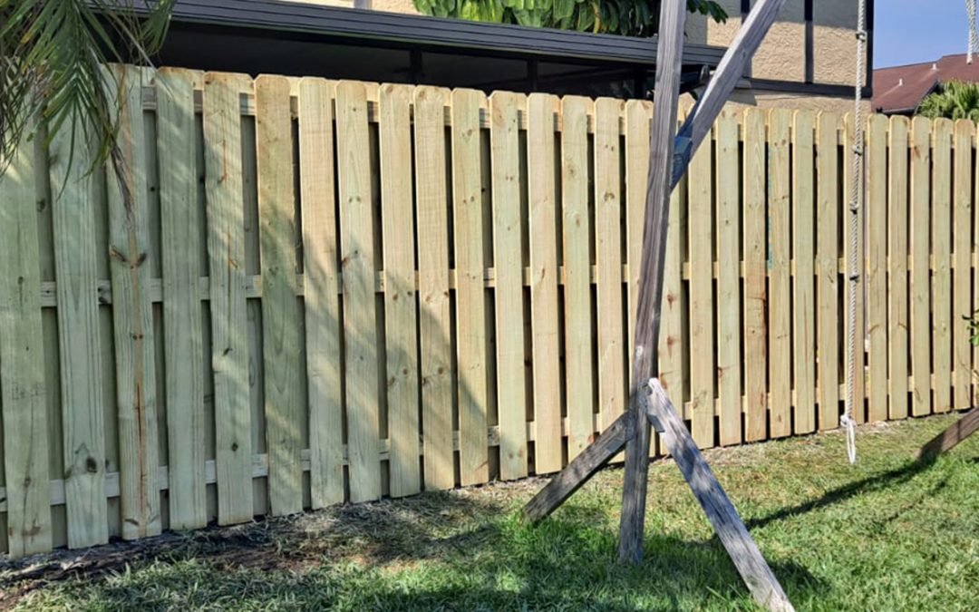 Shadowbox Wood Fence in Sunrise