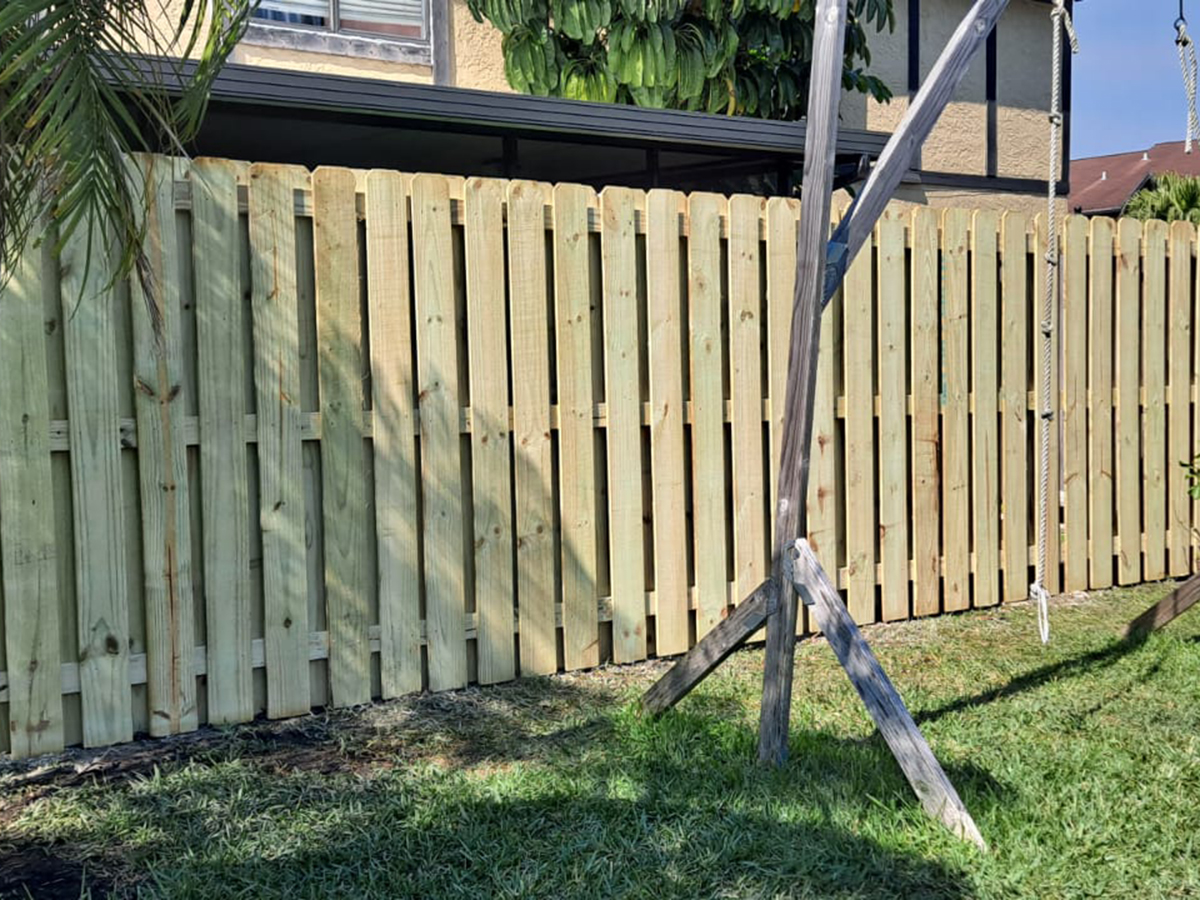 Shadowbox Wood Fence in Sunrise