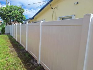 PVC Privacy Pool Fence in Sunrise