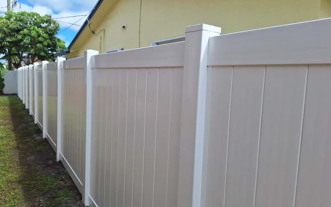 PVC Privacy Pool Fence in Sunrise